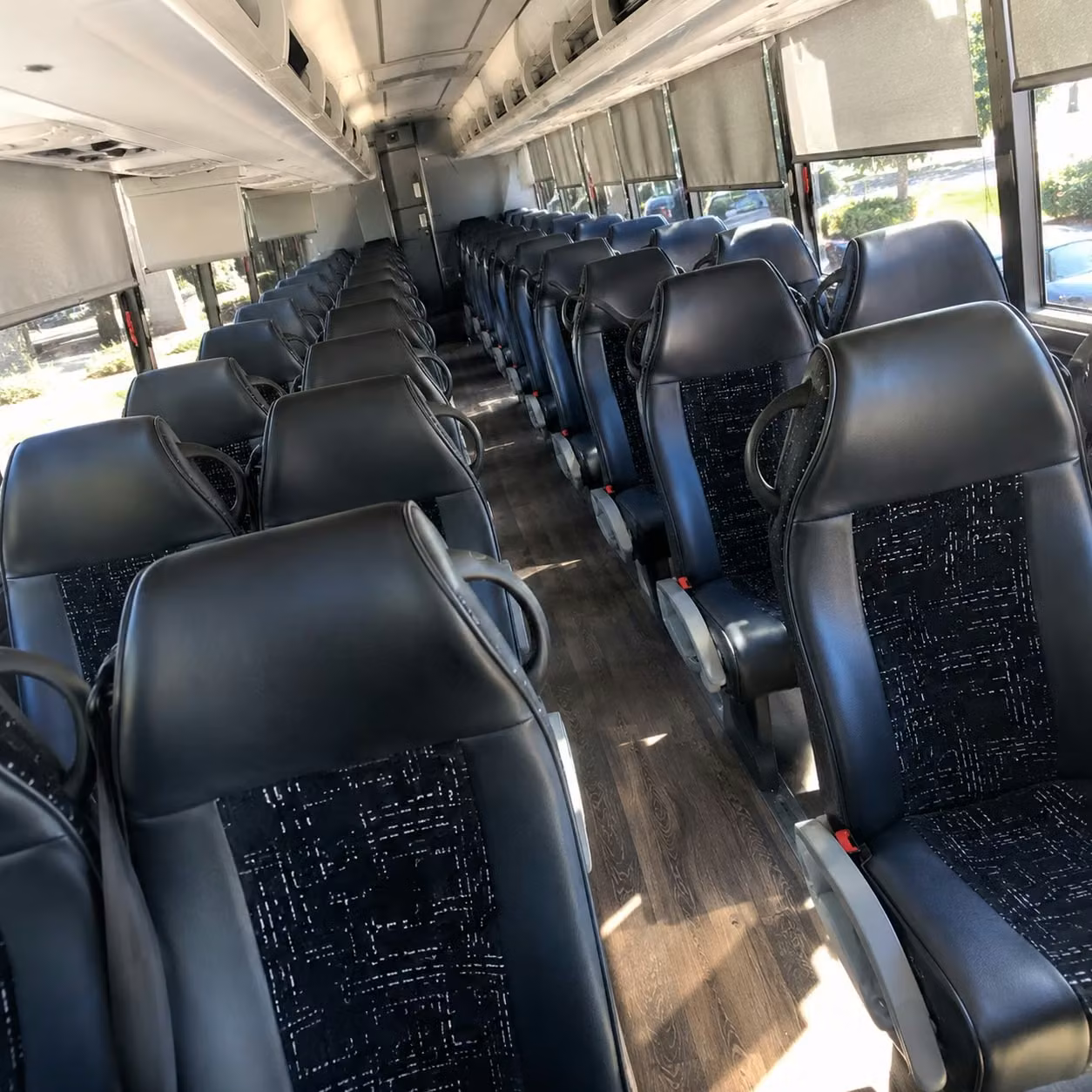 quincy charter bus rental interior